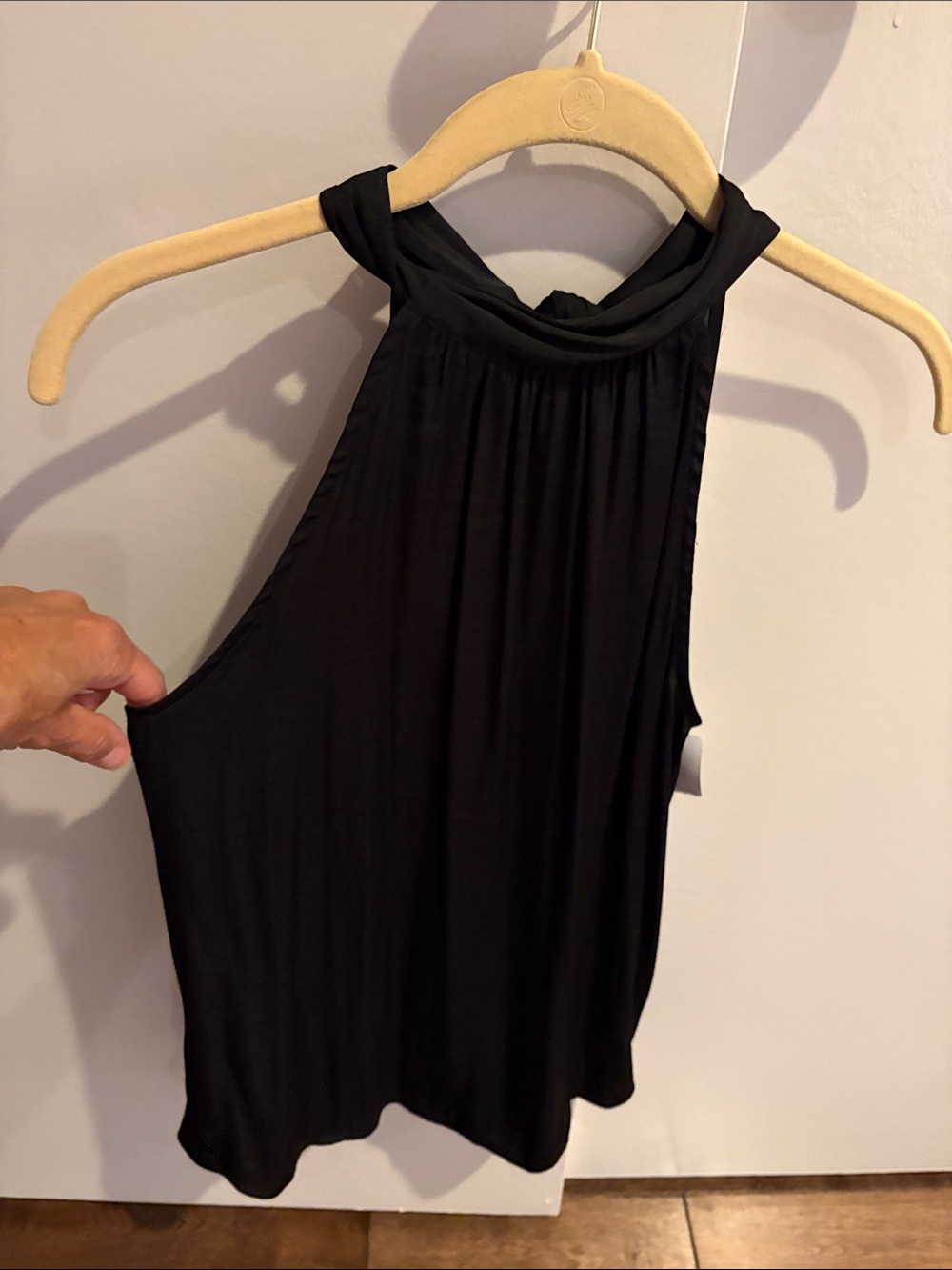 Naked Zebra Black High-Neck Sleeveless Camisole